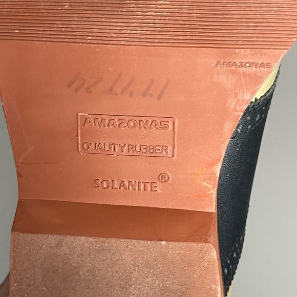 Nordstrom Leather Wing-Tip Lace Up Oxfords Dress Shoe Beige/Navy Men's Size 11M - Picture 6 of 7